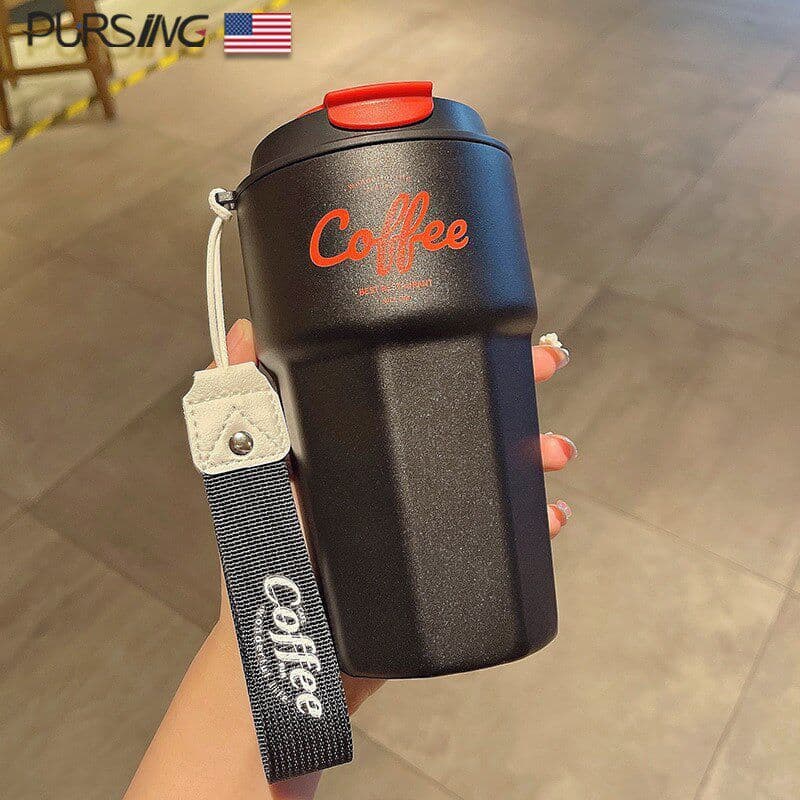 T na moda copo de água feminino copo de café de alto valor masculino portátil negócios copo térmico de aço inoxidável ca