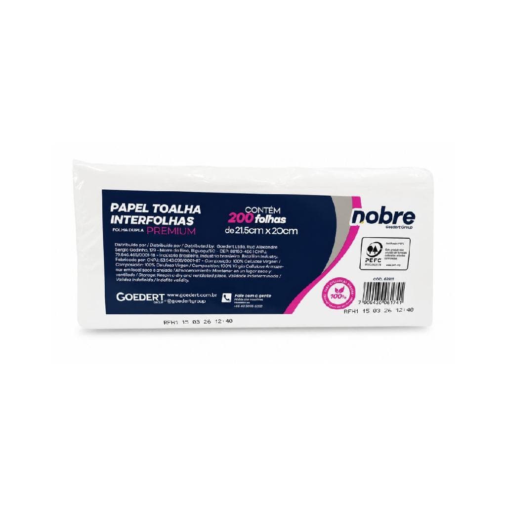 Papel Toalha Interfolha 200 Folhas Folha Dupla Premium Nobre