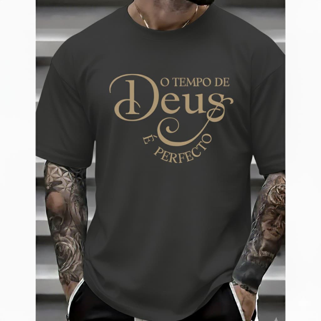 Camiseta O Tempo de Deus é Perfecto camisa Tshirt blusa gospel católica evangélica DEUS