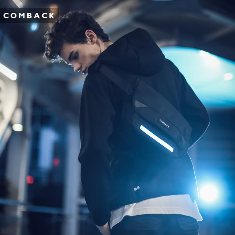 COMBACK Original street Wear luminoso correndo saco do mensageiro esportes rua na moda masculino Casual estudante ombro