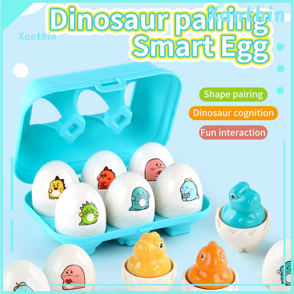High-quality Plastic Eggs for Toddlers 6pcs Dinosaur Matching Toy for Montessori Educational Development Fun Learning Fi