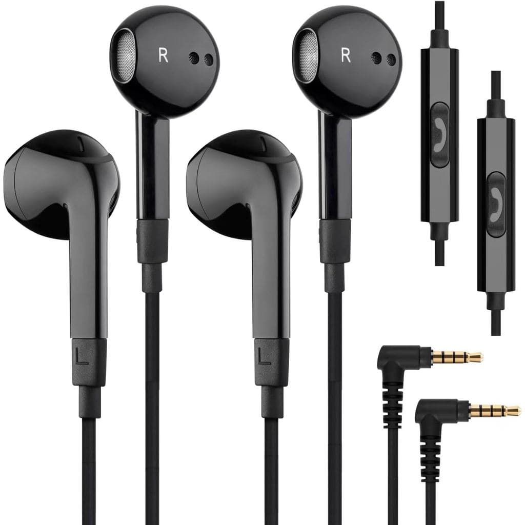 Fones de Ouvido com Fio LUDOS FEROX, Pacote com 2 Unidades, Garantia de 5 Anos, Fones de Ouvido com Microfone, Isolament