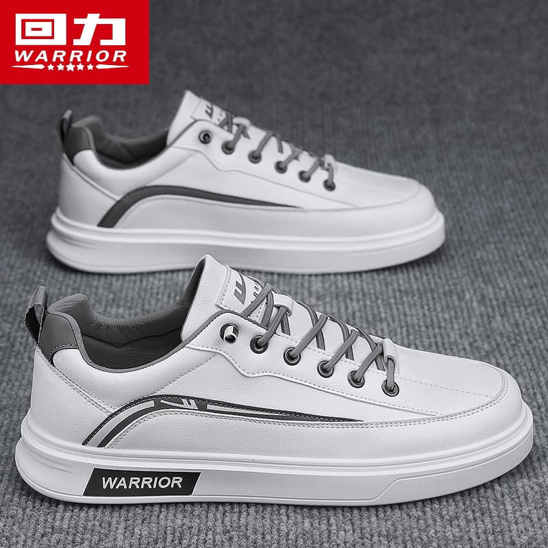 Puxar para trás sapatos brancos genuínos sapatos masculinos primavera novos sapatos masculinos All-Match na moda esporte
