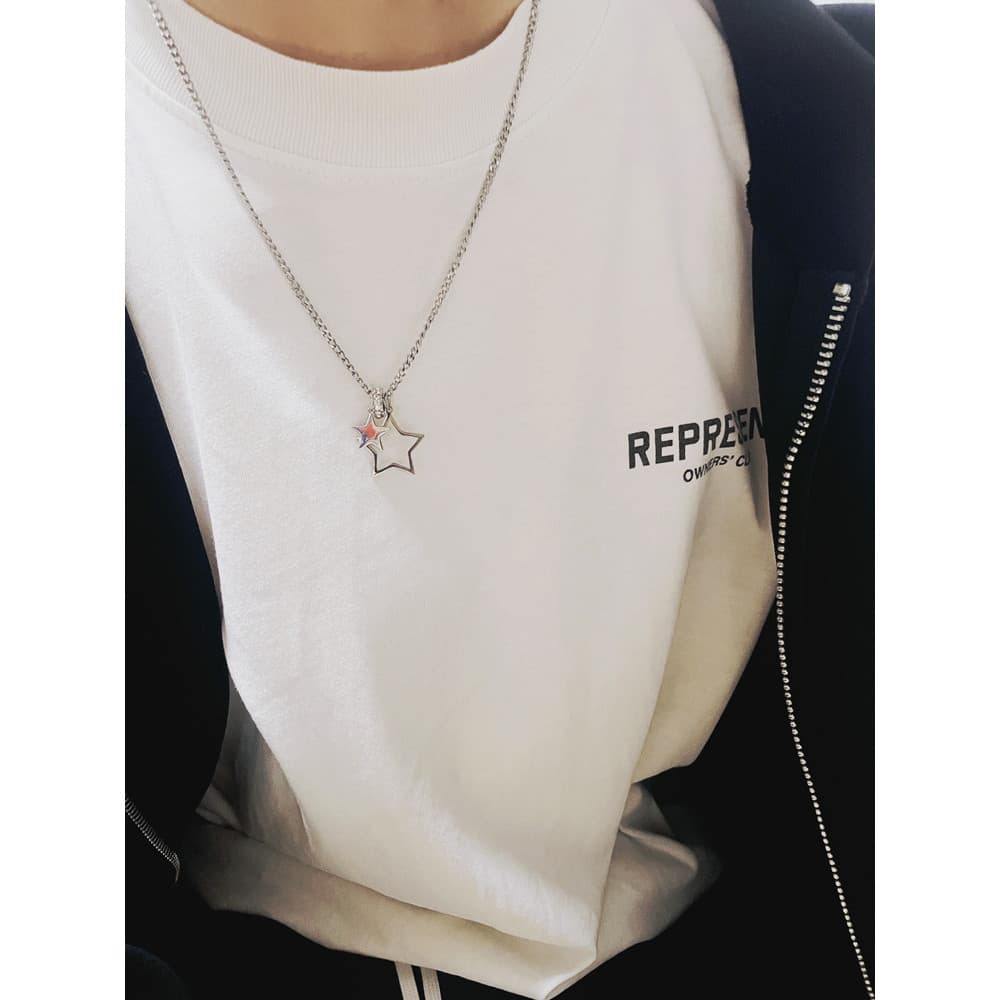 colar colar femenino Colar feminino de aço titânio com estrela simples de ano novo masculino da moda