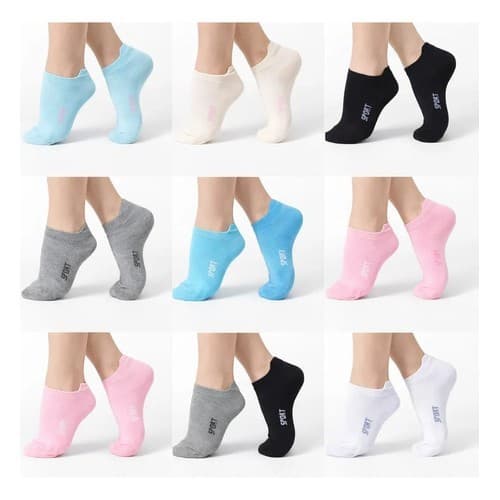 Kit 12 Pares Meia Soquete Feminina Cano Curto Academia Sport Lisa Misturada Soquete Lisa Un 35 Ao 40