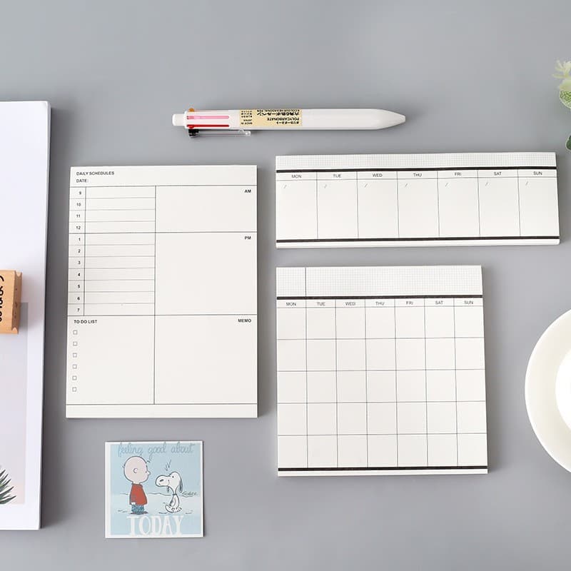 Simples plano de programação de negócios bloco de notas bloco de notas rasgável plano mensal plano semanal bloco de nota