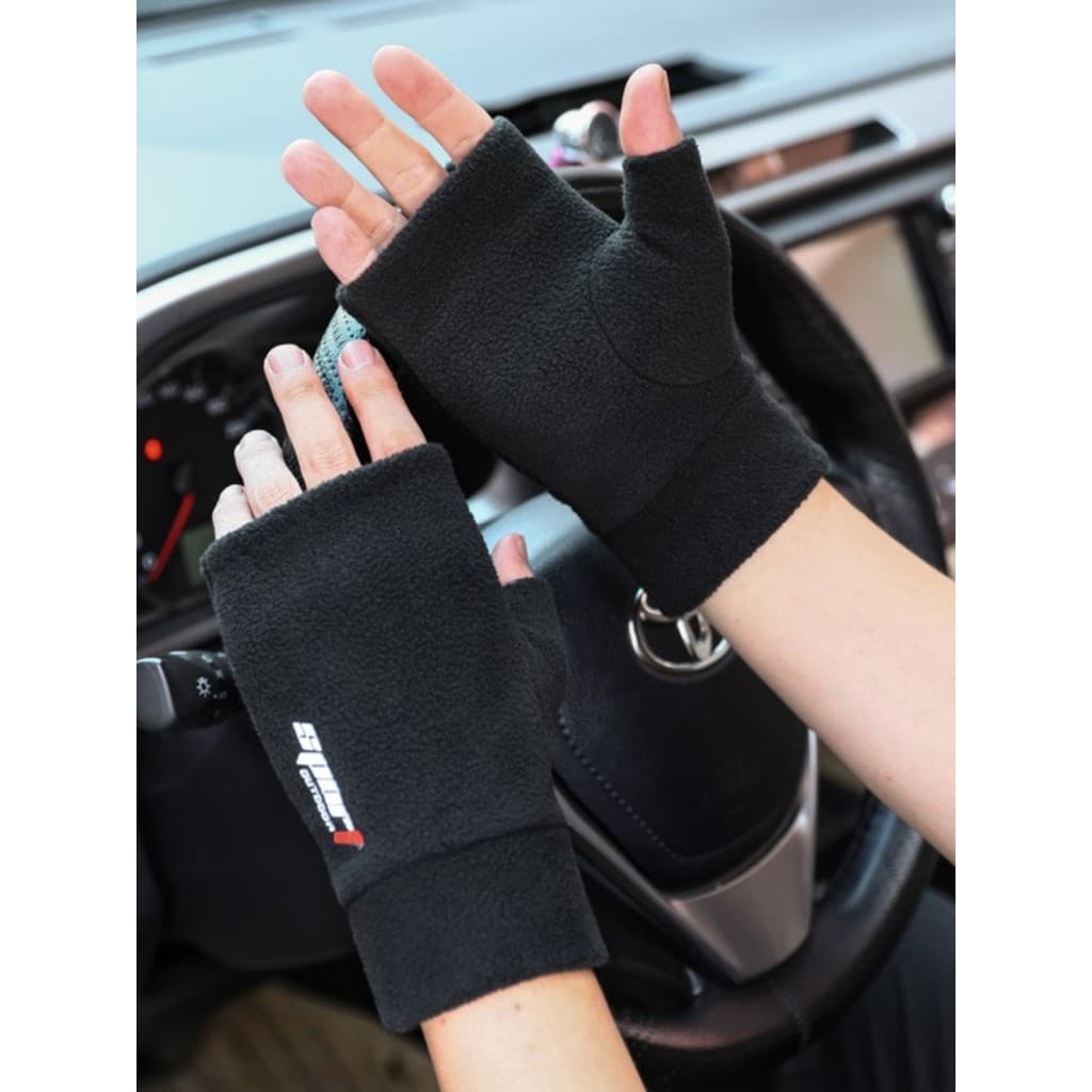 W Luvas de inverno masculinas à prova de frio, à prova de vento, quente, lã, tela sensível ao toque, equitação ao ar liv