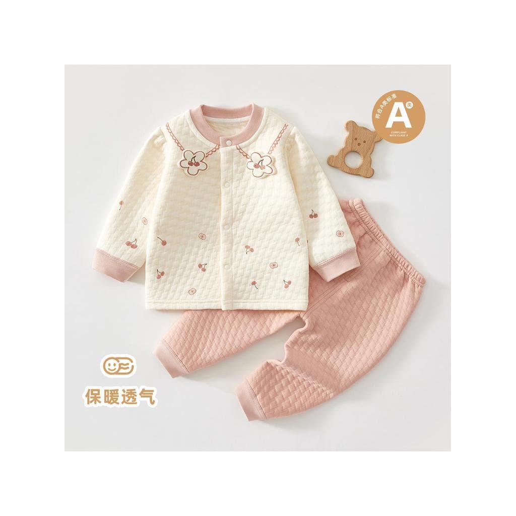 Bebê conjunto de roupas quentes primavera outono acolchoado jaqueta outono inverno feminino bebê Bottoming outono roupas