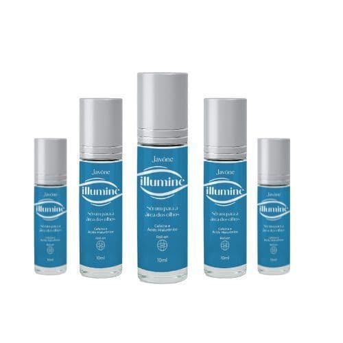 Kit 5 Séruns Roll-On Illumine 10ml – Cafeína + Ácido Hialurônico para Olhos