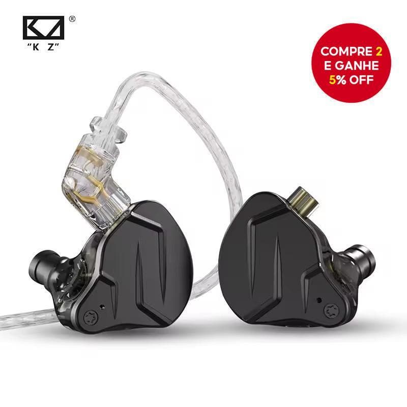 Fones de Ouvido de Metal KZ-ZSN Pro X, Tecnologia Híbrida 1BA+1DD, Fones de Ouvido Intra-Auriculares, Graves, Fone de