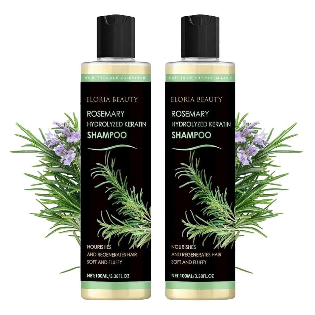 Shampoo de beleza Eloria, shampoo de queratina hidrolisada com alecrim, nutre e regenera o cabelo (1 unidade) FM2S