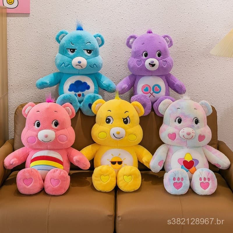 Urso de pelúcia em formato de coração, azul, cor cacau, amarelo, rosa, presente de Dia dos Namorados, bonecos e brinqued