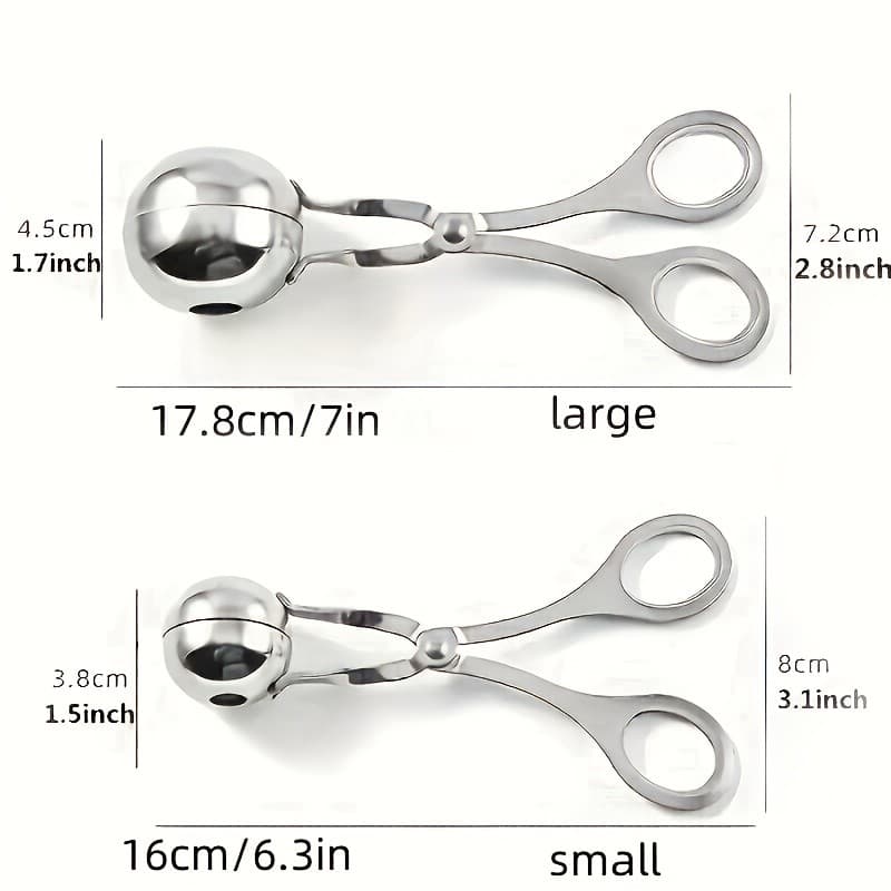 2 peças de almôndegas de aço inoxidável cortadas fabricante de almôndegas, ferramenta de almôndega antiaderente, adequad
