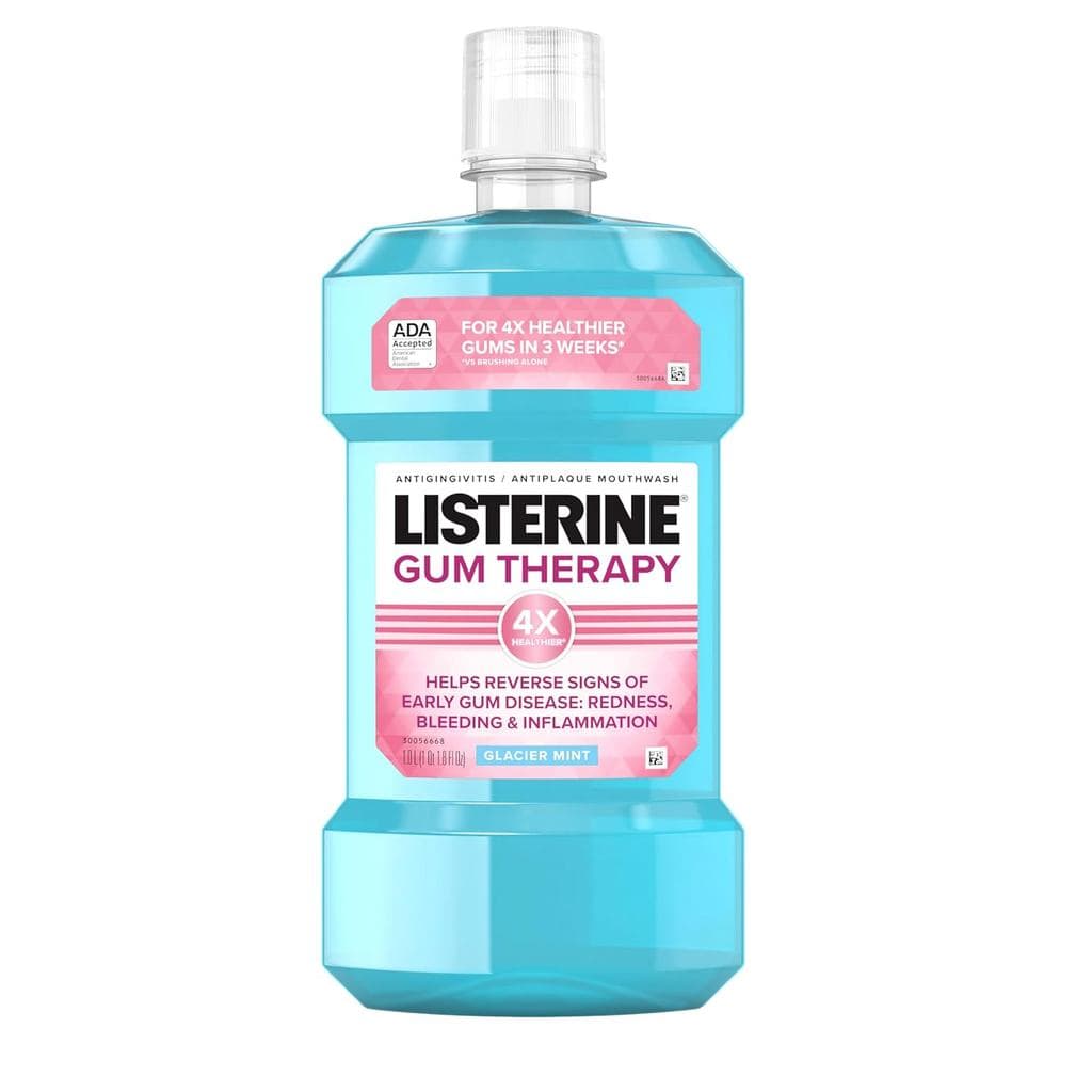 Enxaguante bucal Listerine Gum Therapy Antiplaque & Anti-Gingivitis, aprovado pela ADA, ajuda a reverter os primeiros si
