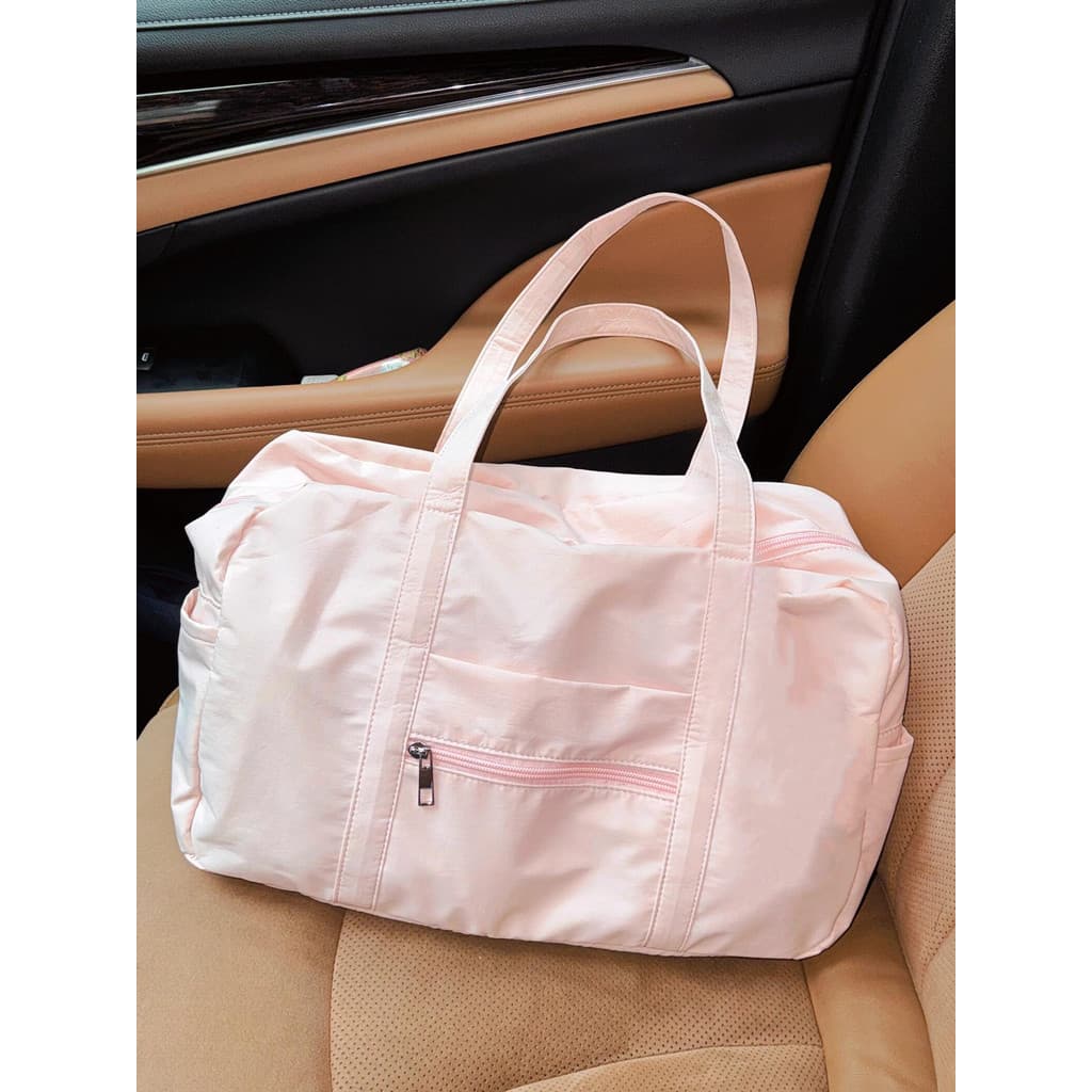 Bolsa Tote de grande capacidade rosa claro, bolsa de viagem portátil, esportiva, academia, curta distância, bagagem