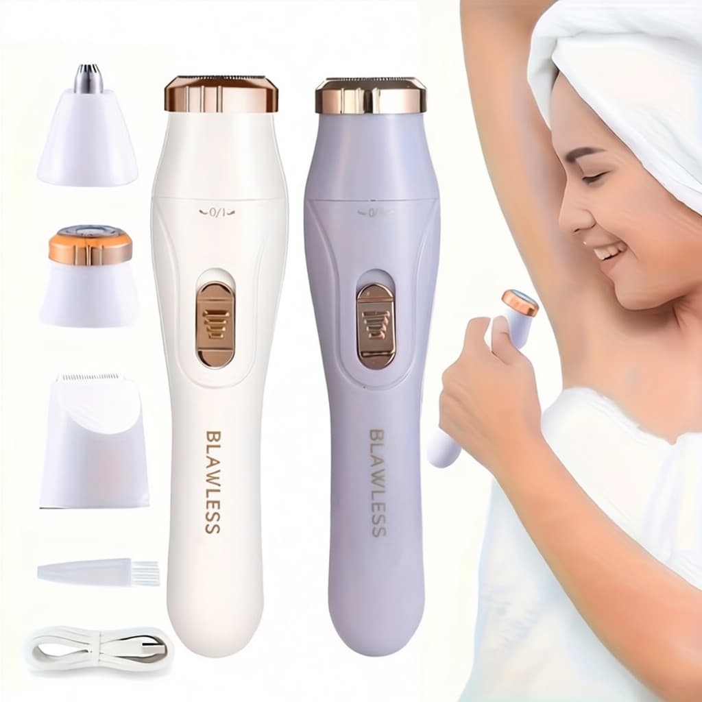 Depiladora Recarregável Elétrica Multifuncional 3 em 1 Portátil para Barbear Corporal e Facial de Alta Eficiência