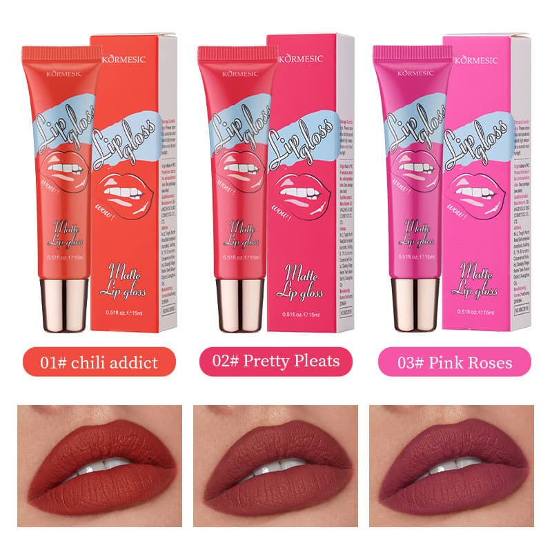 Brilho labial líquido fosco brilho labial tubo hidratante brilho labial transfronteiriço fabricante de comércio exterior