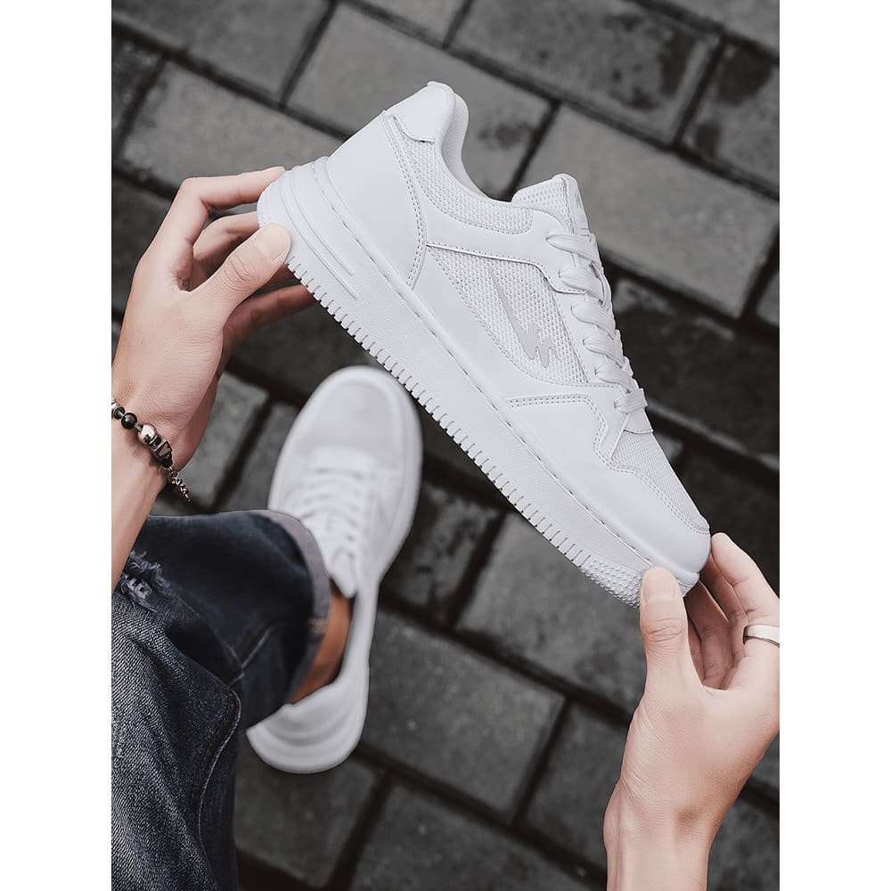 Sapatos masculinos de estrela dupla verão respirável oco tênis masculinos estudantes do ensino médio malha esportes casu