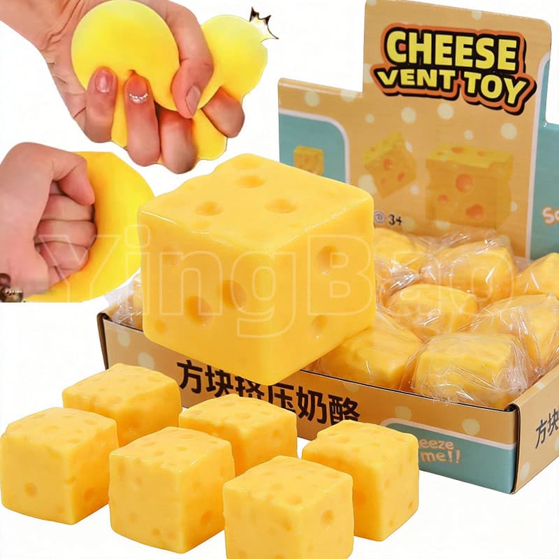 5 Pçs Mole Queijo Squeeze Brinquedo Aliviar Ansiedade Estresse Bola Simulado Comida Adulto Criança Amigável Suavizar Sha