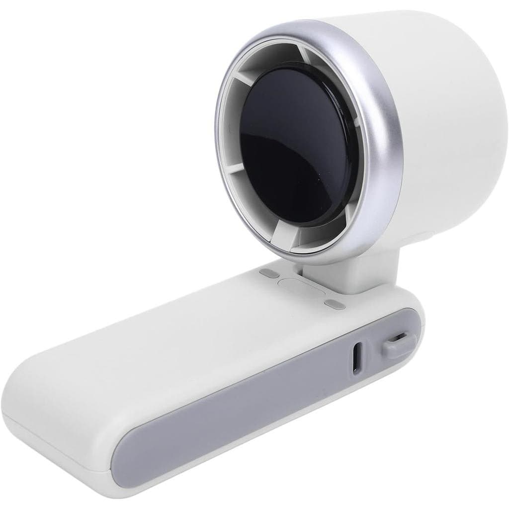 Ventilador Portátil de Mão Turbo, Dobrável com 5 Velocidades e Cordão, Recarregável com Display Digital para Atividades
