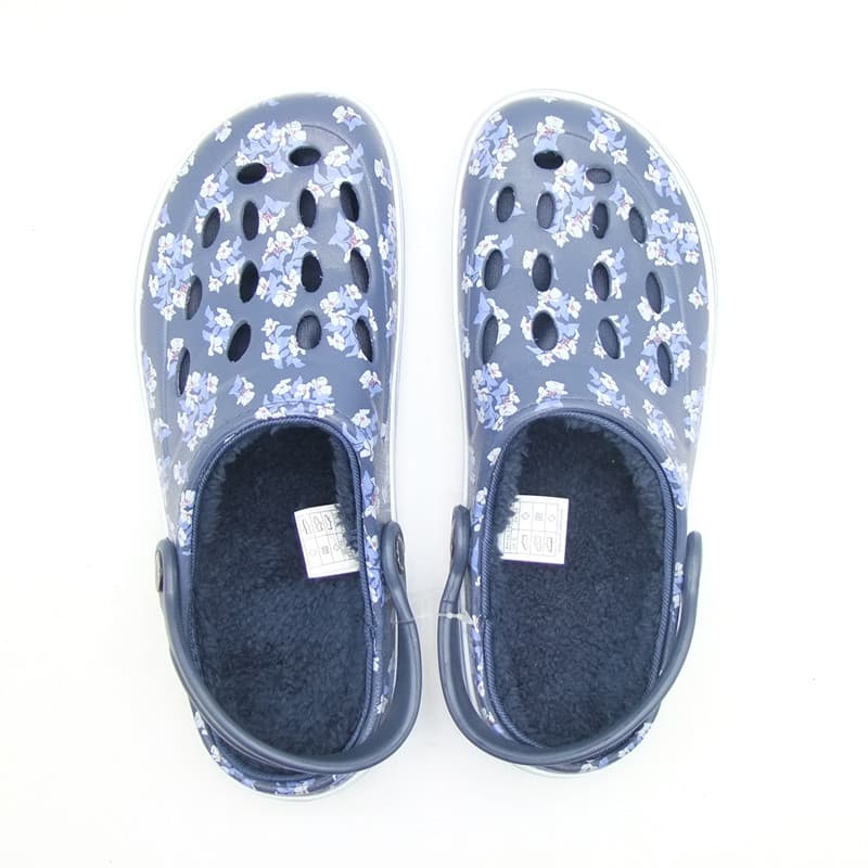Sapatos de algodão antiderrapante buraco sapatos forro de lã outono inverno quente à prova dwaterproof água chinelos de