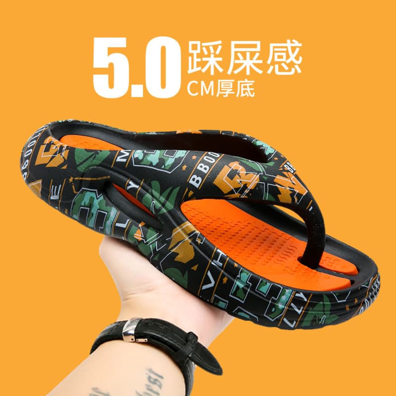 Chinelos influenciadores masculinos tendência de verão desgaste exterior merda-pisando esportes Flip-Flops masculino ao