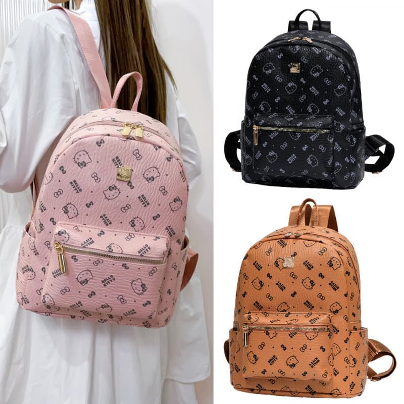 Mochila Feminina Estampada Bonita em Couro PU, Mochilas Impermeáveis para Meninas