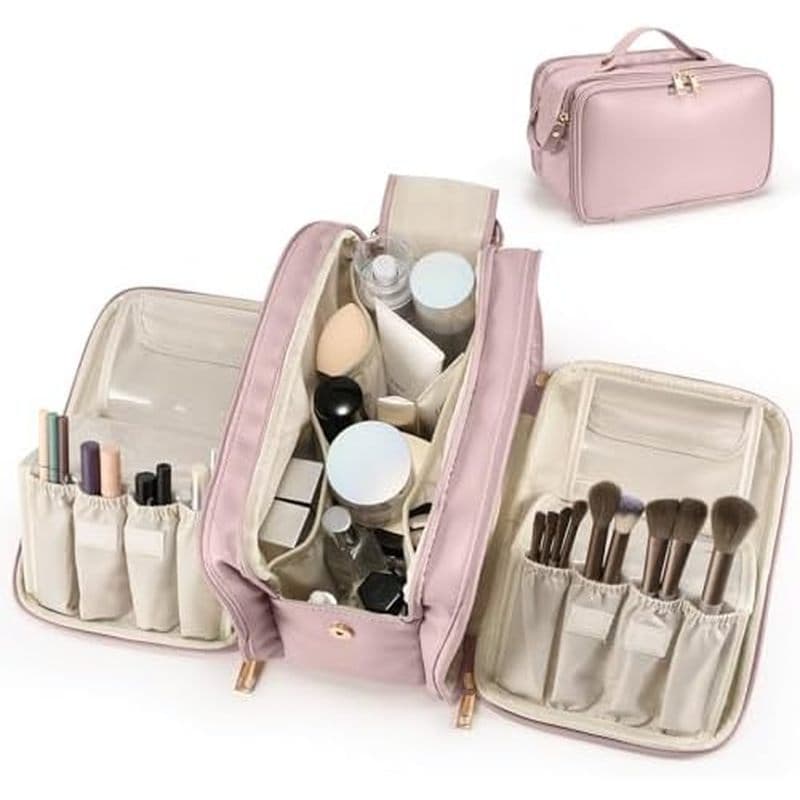 Bolsa De Maquiagem De Viagem Feminina Organizador Portátil De Cosméticos De Grande Capacidade Abertura À Prova D'água Sa