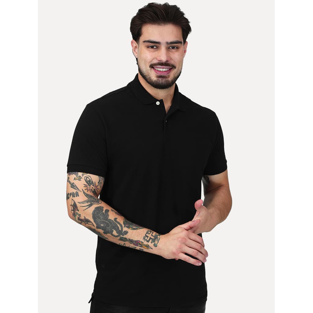 Polo Aramis Masculina Regular Basic Piquet Surton Mono Logo Original Preto