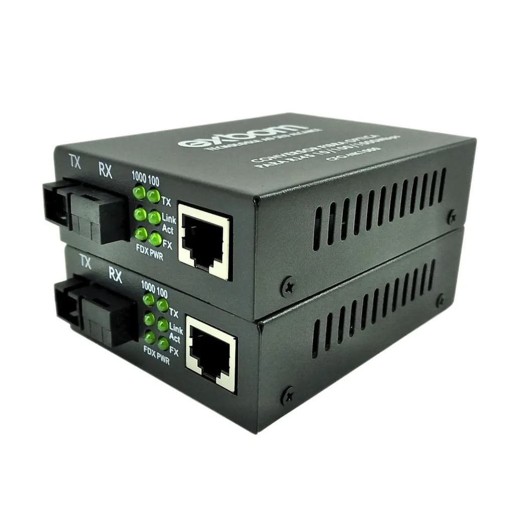Conversor Mídia Exbom CFO-NK1020 Fibra / Rede A + B Gigabit