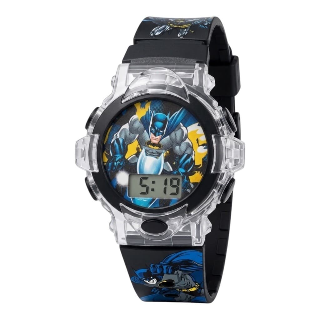 Relógio Digital Infantil Musical Batman Menino DC Super Herói Morcego Pulseira Confortável Aniversário Top
