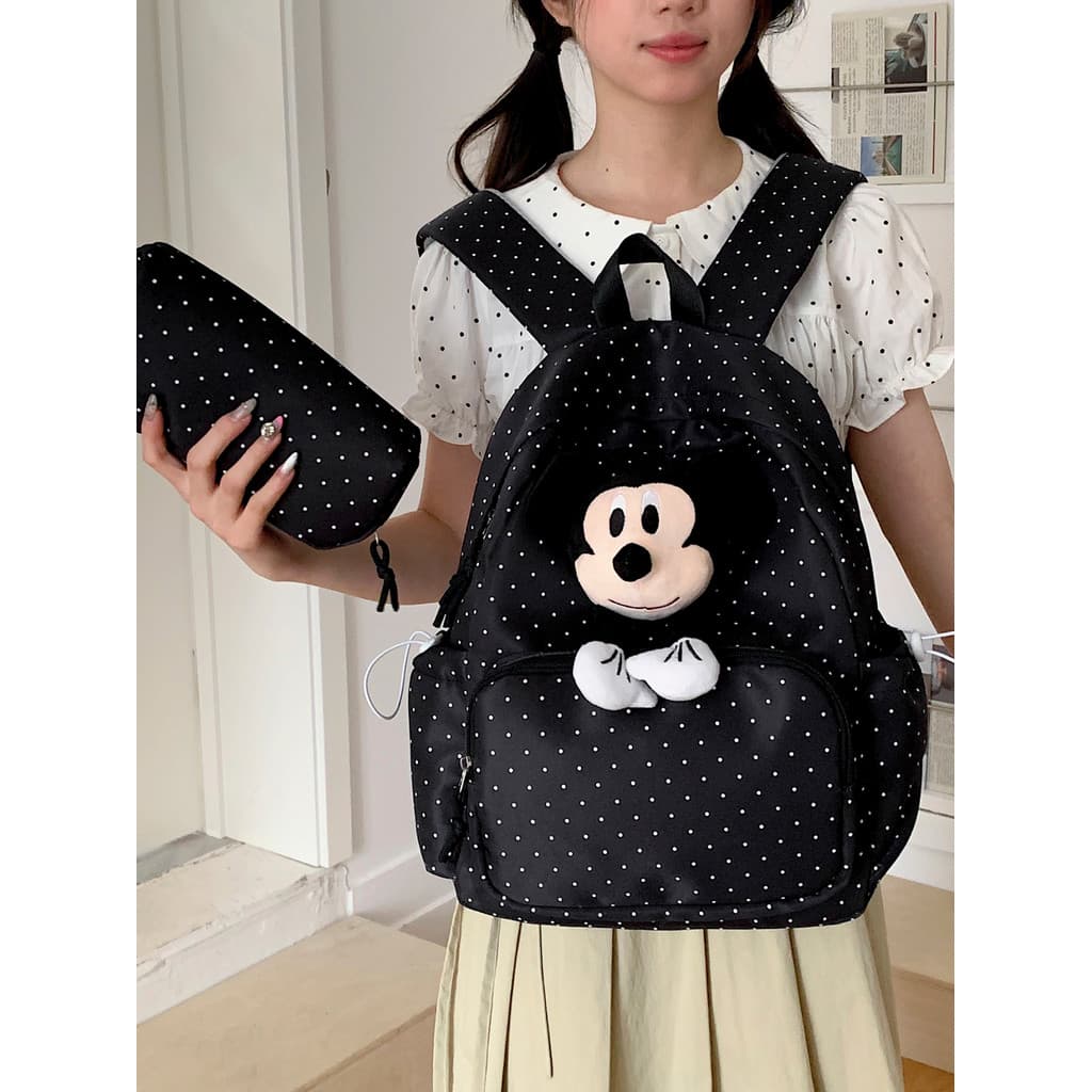 Casual Commuter estilo Preppy grande capacidade mochila feminina 2026 novo estilo primavera verão Mickey mochila saco de