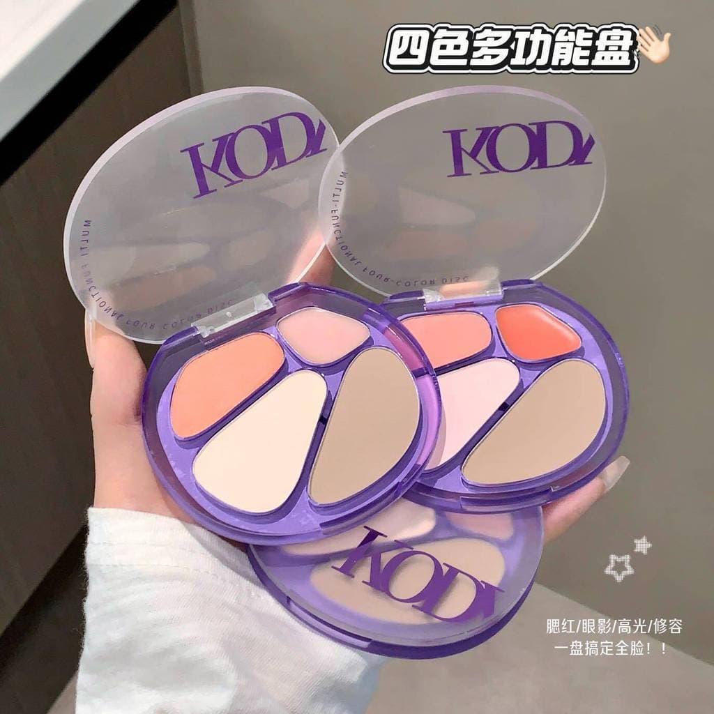 Estilo coreano claro quatro cores Rouge paleta de maquiagem Blush destacando contorno tudo-em-um paleta Facial brilho di
