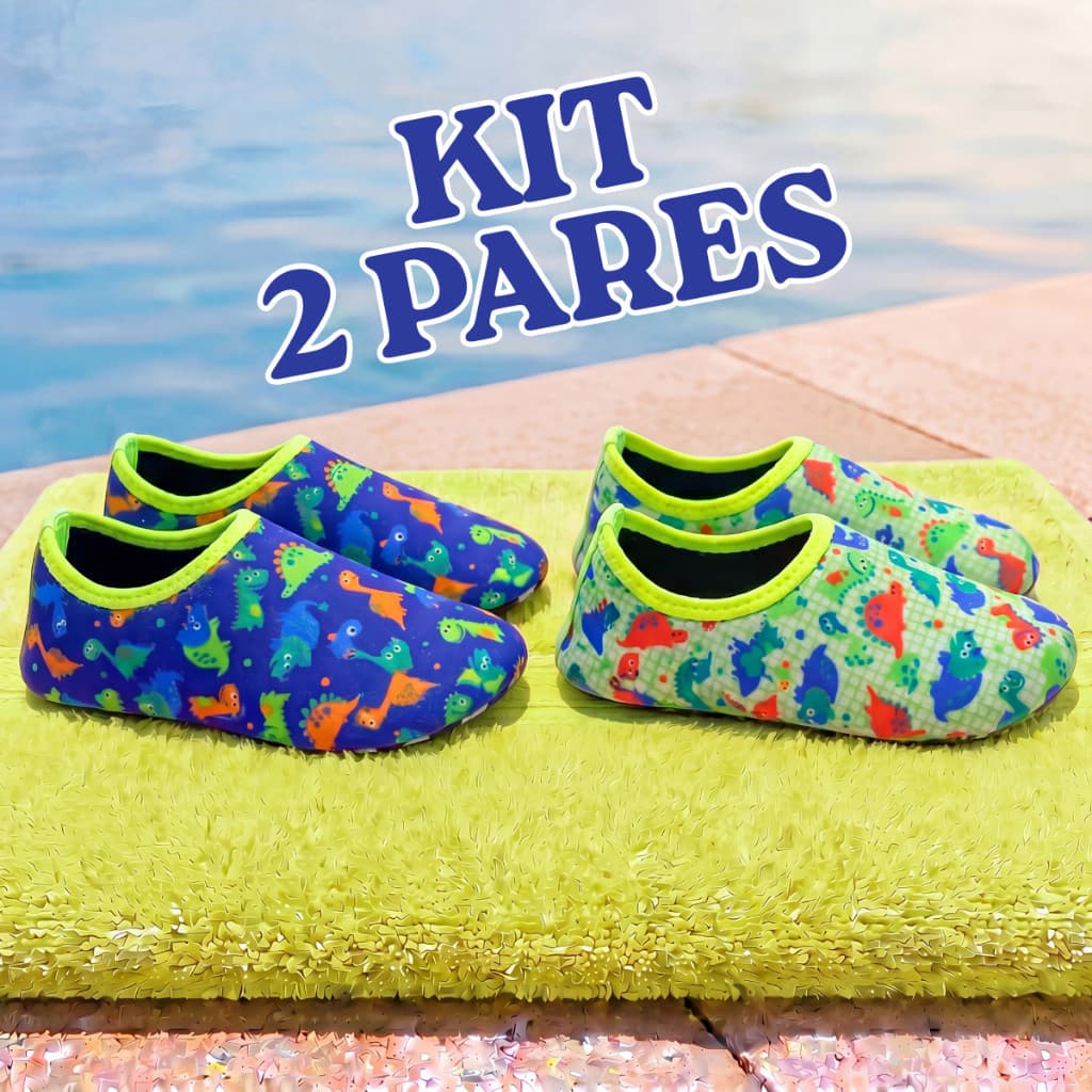 Kit  2 Pares Sapatilha Aquática Antiderrapante Infantil Menino Bebê Envio Rápido