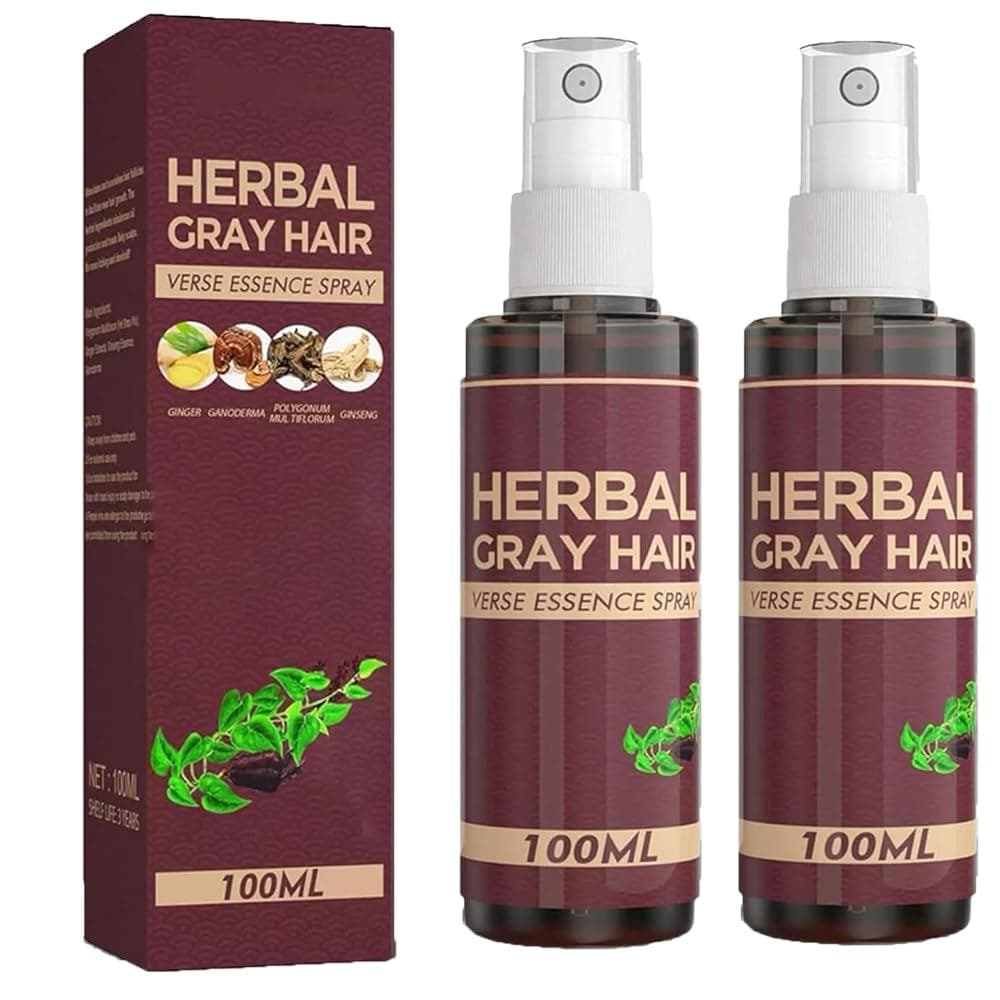 Spray Herbal para Cabelos Grisalhos, Condicionador Escurecedor de Cabelos, Spray Escurecedor Herbal, Spray Colorante par