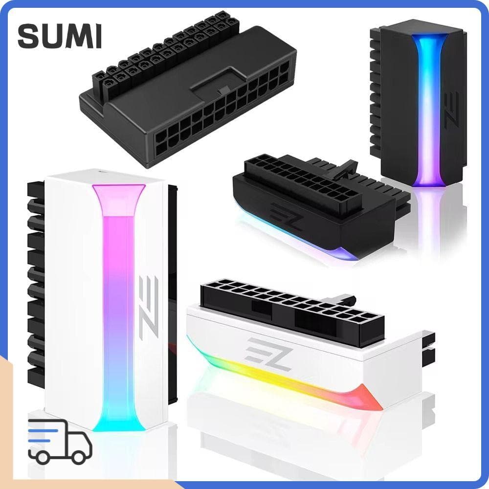 Adaptador De Tomada De Alimentação LUCKY-SUMI , Computador Principal DIY ATX 24 Pinos A 90 Graus , ARGB