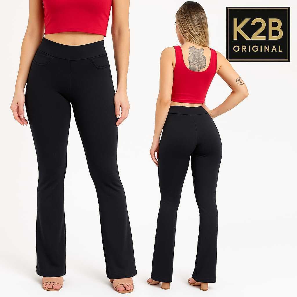CALÇA FLARE POLIAMIDA PRETA COZ ALTO ZERO TRANSPARENCIA P M G GG MARZINE
