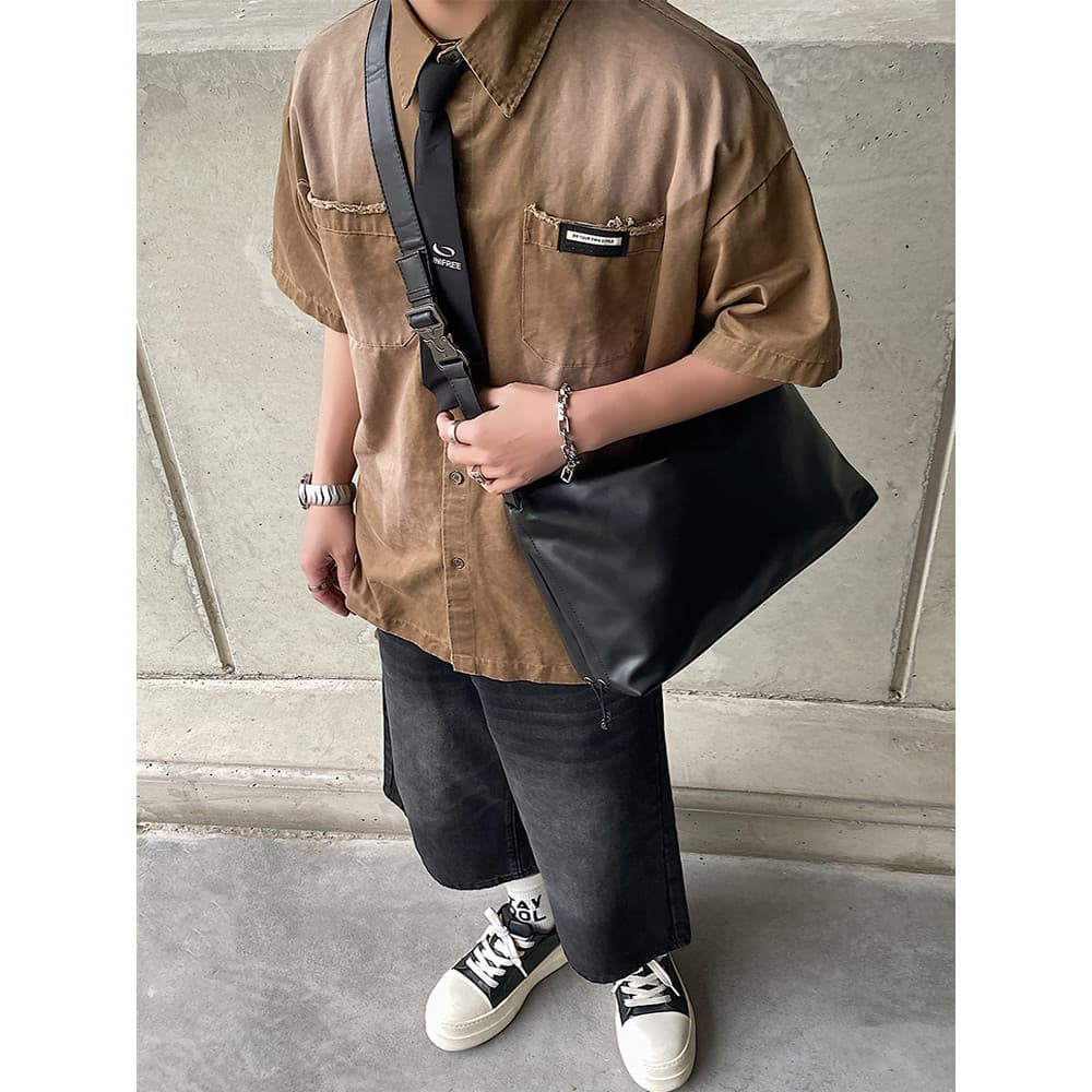 Estilo simples bolsa de ombro de grande capacidade masculina ins Casual saco do mensageiro Commuter saco do mensageiro e