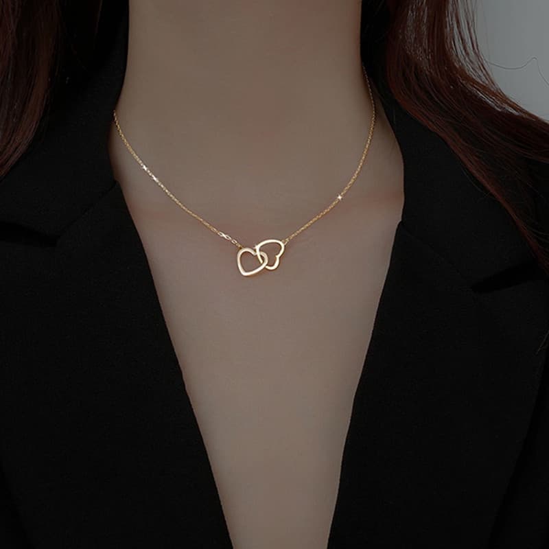 Colar Feminino De Coração Em Aço Inoxidável