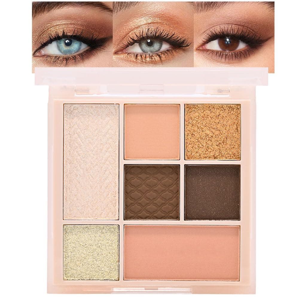 CAKAILA Paleta de Maquiagem para Olhos com 7 Cores, Paletas de Sombras em Tons Nude, Rosa, Marrom e Neutros Naturais par