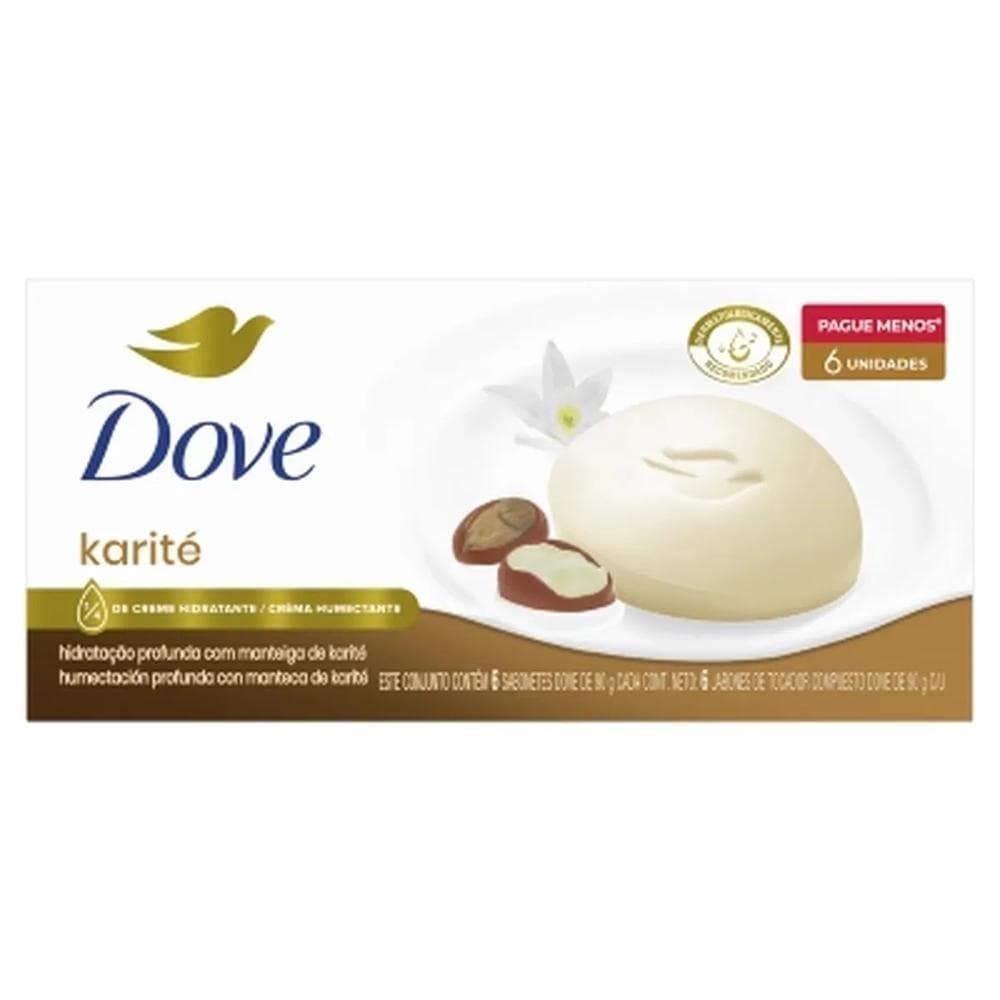 Sabonete em Barra Dove Karité 90 g 6 unidades