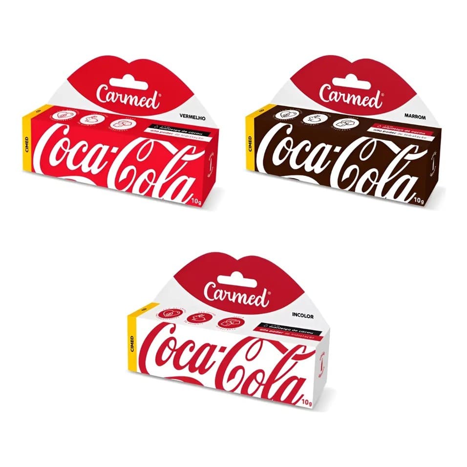 Kit 3 Hidratante Labial Carmed Coca-cola 10g