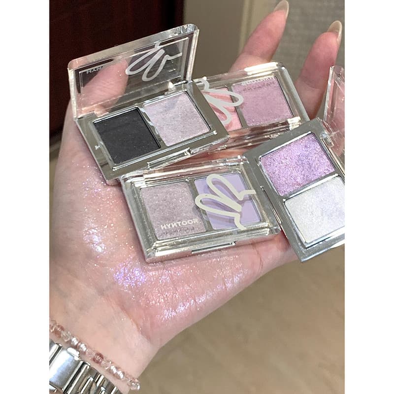 Estética Cold Sensation ~ HYNTOOR Black Rabbit Cooling Paleta de sombras de duas cores fosco perolado estroboscópio prat