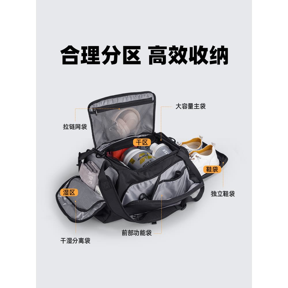 Marco Laden Bolsa de viagem portátil com separação seca e úmida Bolsa de ginástica Mochila de bagagem masculina de grand