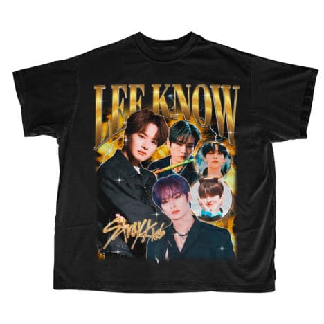 Camiseta Stray Kids Lee Know Adulto/Infantil Lançamento Camiseta Em Algodao