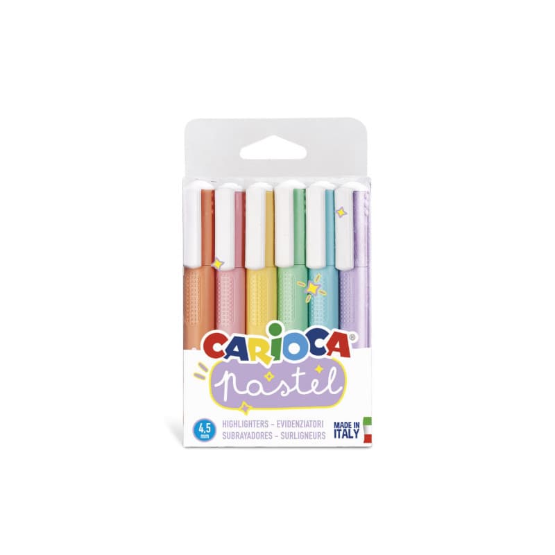 Marcadores de Texto 6 Cores Pastel Carioca