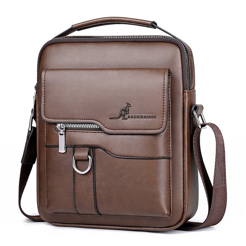 2025 novo estilo bolsa de ombro bolsa mensageiro masculina grande capacidade bolsa de couro macio negócios Casual mochil
