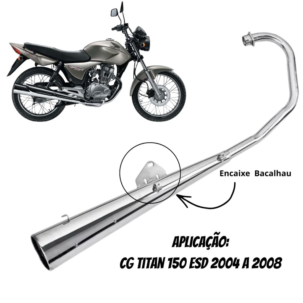 Escapamento Titan 150 ESD 2004 A 2008 Silencioso Encaixe Bacalhau