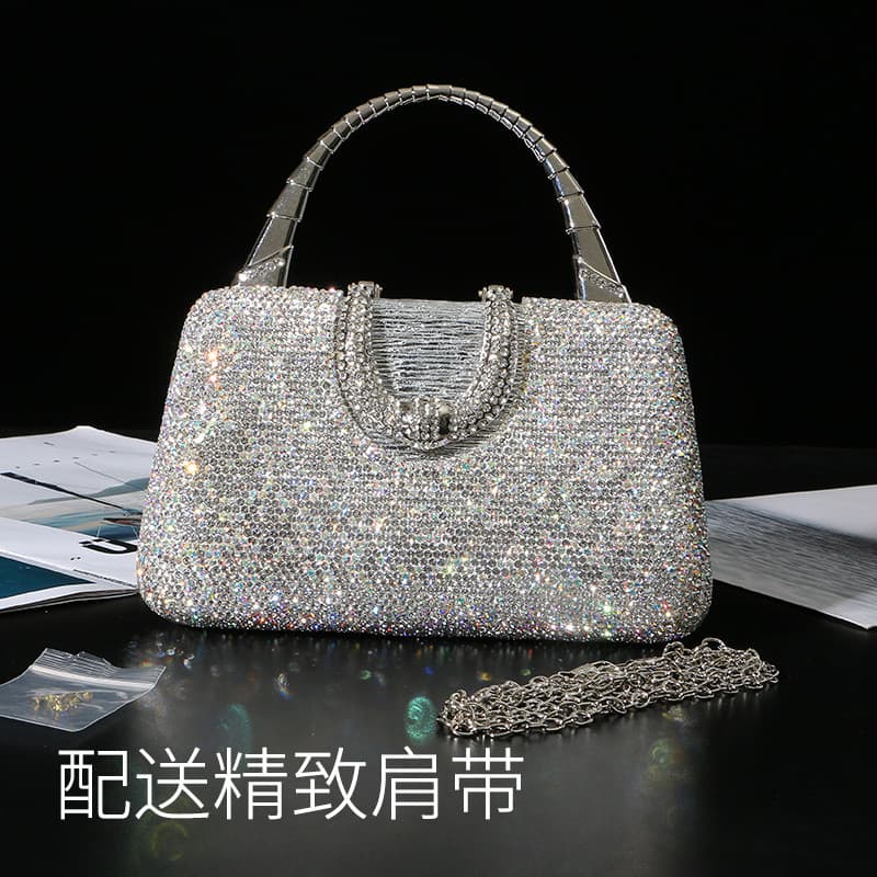 Novo estilo saco de jantar cravejado de diamantes saco de banquete senhoras cheio de diamante senhoras noiva dama de hon