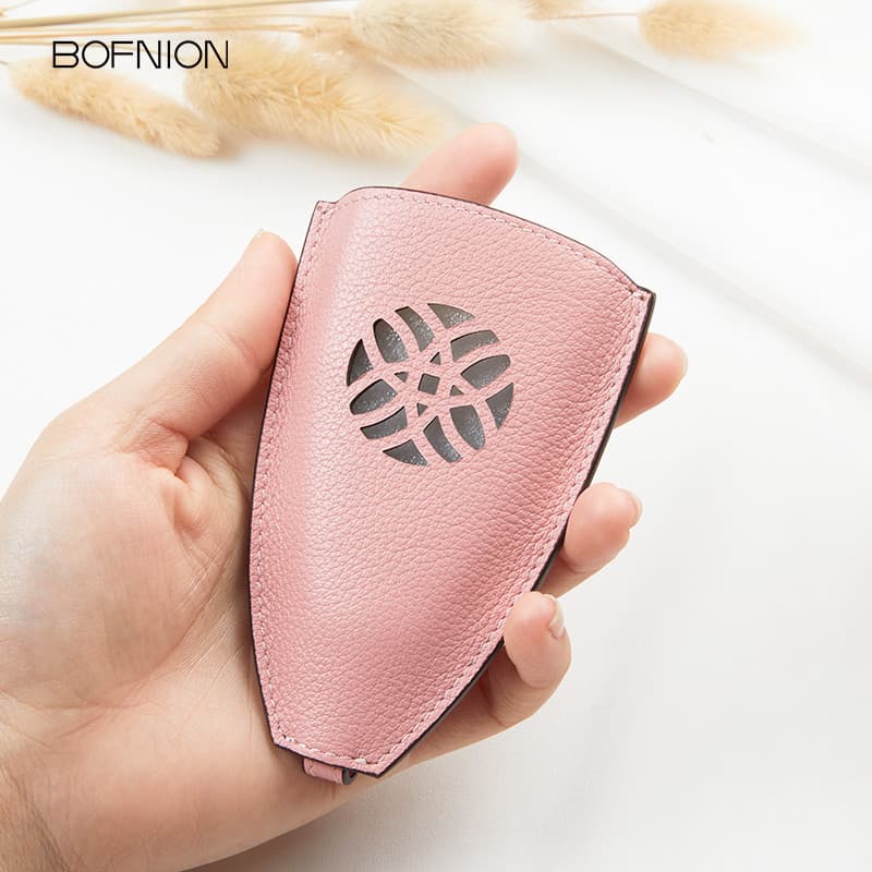 Caso chave feminino novo estilo de couro genuíno Mini pequeno caso chave do carro doméstico Universal portátil Pull-out